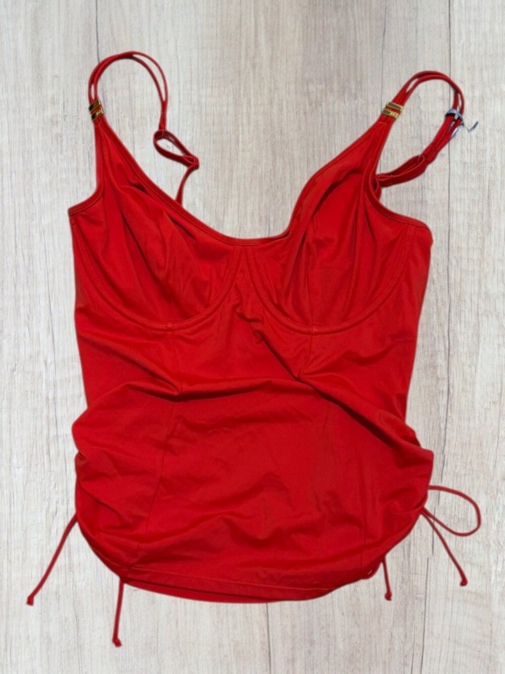 NWT Panache Anya Riva Underwire Tankini Top Fiery Red Orange Swimsuit US 34G